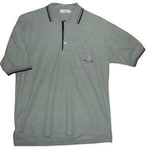 Aruba Polo Shirt Mens Size Large Gray Heather Pique short sleeve Tropical World
